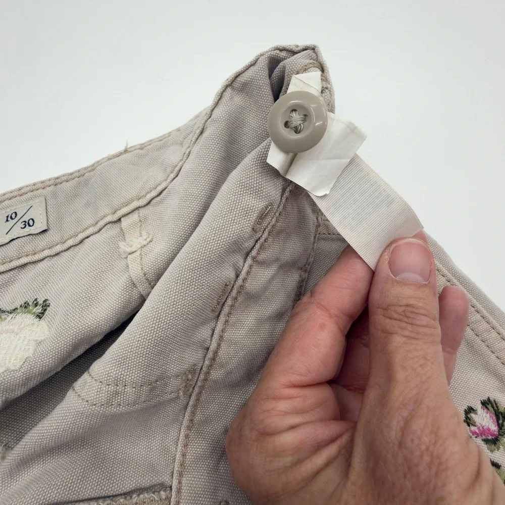 Lucky Brand Floral Embroidered Shorts Womens 10 Boho Cottagecore Shabby Utility